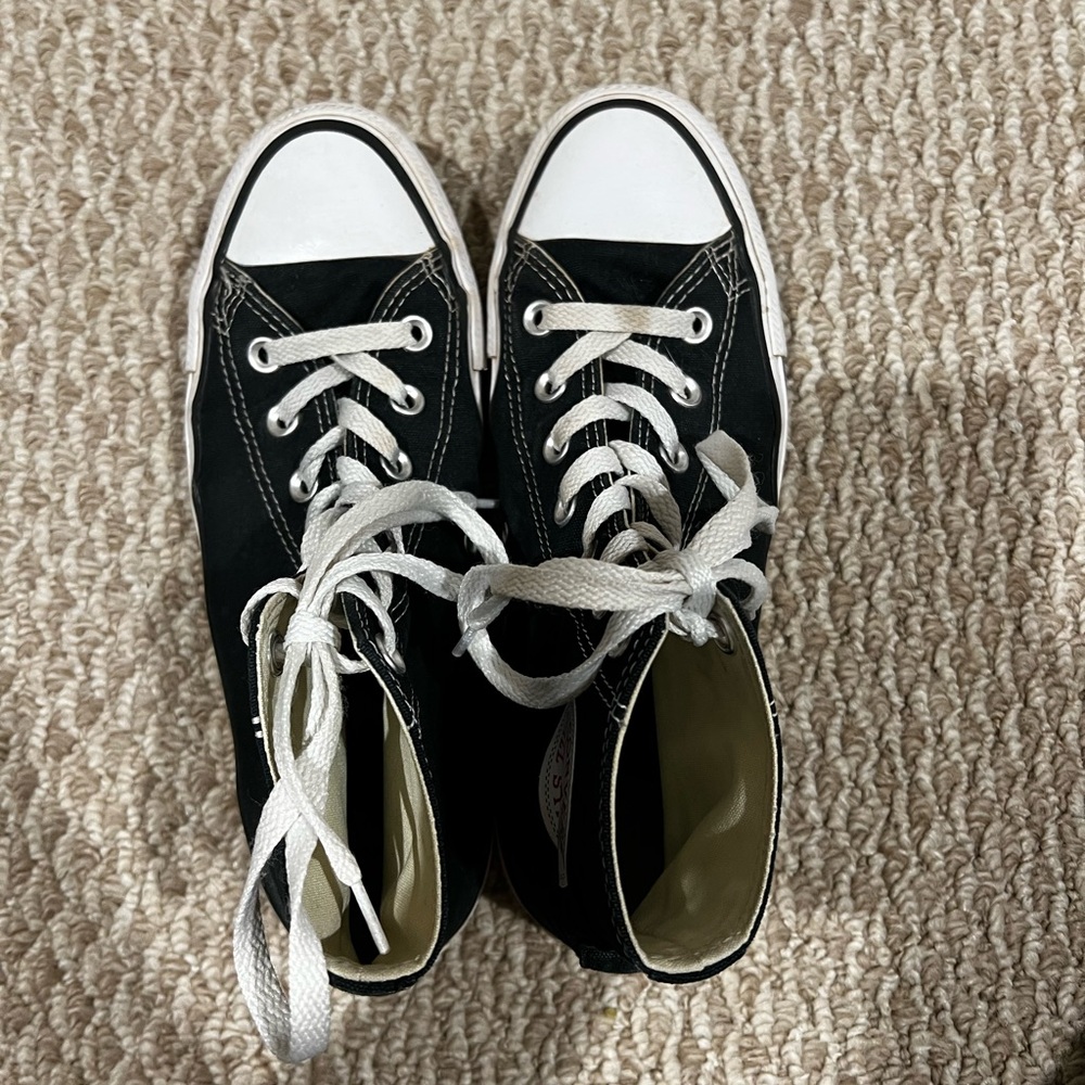 Converse Women’s (W8/M6) Black and White High-Top Sneakers